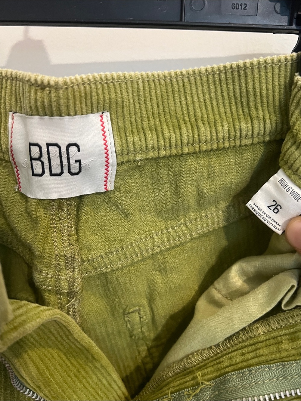 BDG Olive Green Wide-Leg Corduroy Pants - Picture 3 of 3